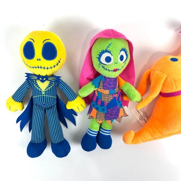 The Nightmare Before Christmas Blacklight Neon Plush Collector Set Plushies -NEW - Picture 2 of 5